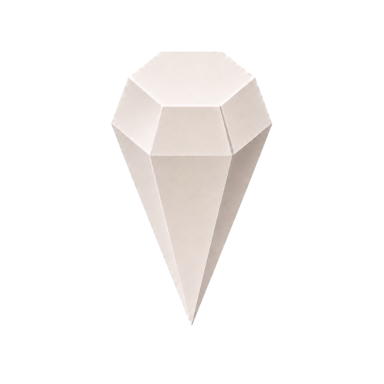 Silica's white crystal app icon on a black background